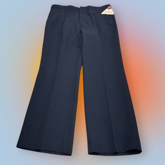 VINTAGE MCGREGOR Men's 34 Blue Pleated Dress Pants - Picture 2 of 4